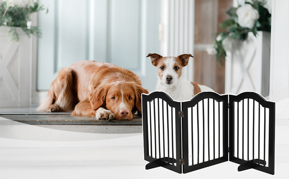 Free Standing Dog Fence Outdoor PawHut D06-048V01BK Freestanding